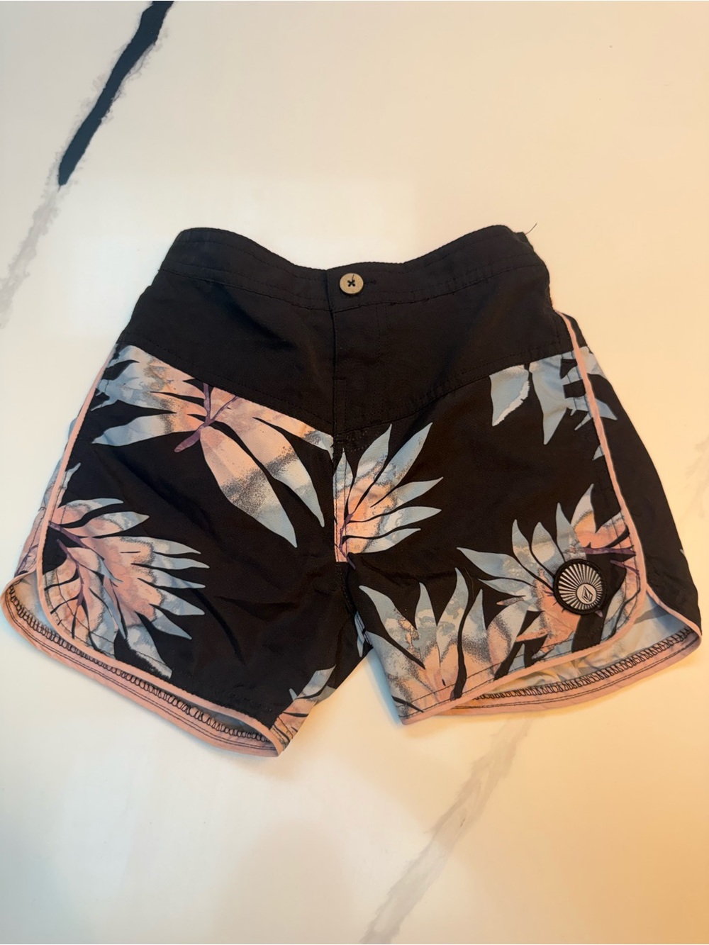 Volcom Vintage Style Black Tropical Print Board Shorts - Swim / Hybrid